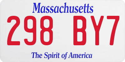 MA license plate 298BY7