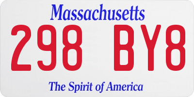 MA license plate 298BY8