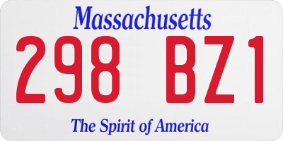 MA license plate 298BZ1