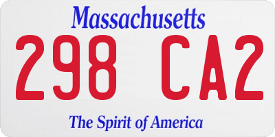 MA license plate 298CA2