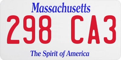 MA license plate 298CA3