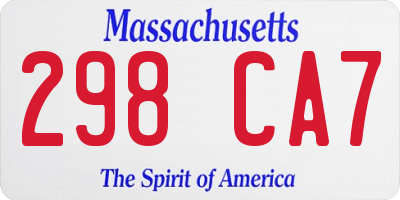 MA license plate 298CA7