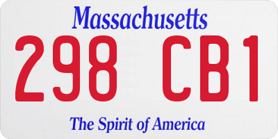MA license plate 298CB1