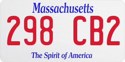 MA license plate 298CB2