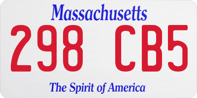 MA license plate 298CB5