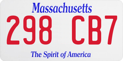 MA license plate 298CB7