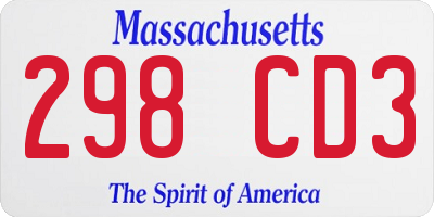 MA license plate 298CD3