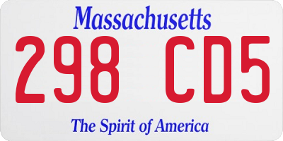 MA license plate 298CD5