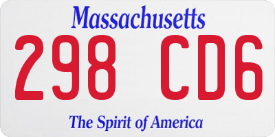 MA license plate 298CD6