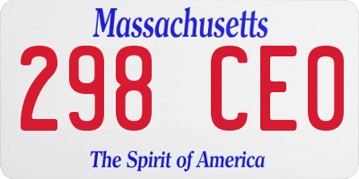 MA license plate 298CE0