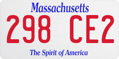 MA license plate 298CE2