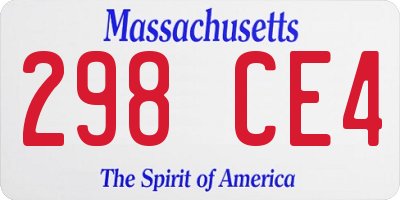 MA license plate 298CE4