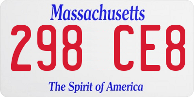 MA license plate 298CE8