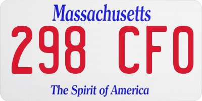 MA license plate 298CF0