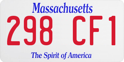 MA license plate 298CF1