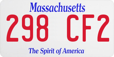 MA license plate 298CF2