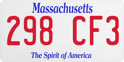 MA license plate 298CF3