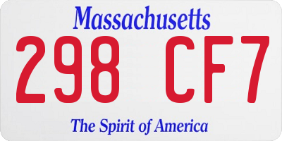 MA license plate 298CF7