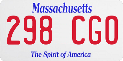 MA license plate 298CG0