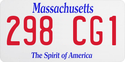 MA license plate 298CG1