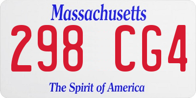 MA license plate 298CG4