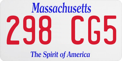 MA license plate 298CG5