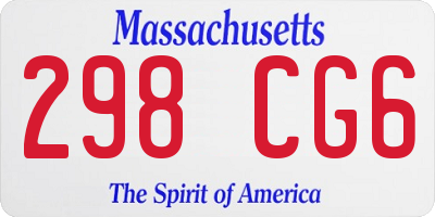MA license plate 298CG6