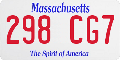 MA license plate 298CG7