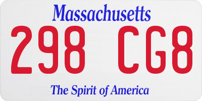 MA license plate 298CG8