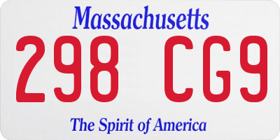 MA license plate 298CG9