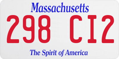 MA license plate 298CI2