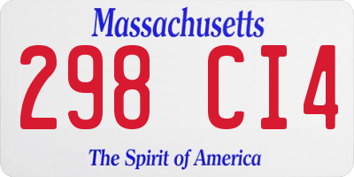 MA license plate 298CI4