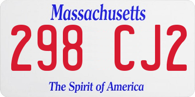 MA license plate 298CJ2