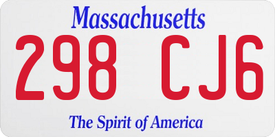 MA license plate 298CJ6