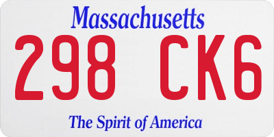 MA license plate 298CK6