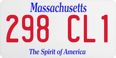 MA license plate 298CL1