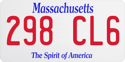 MA license plate 298CL6