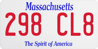 MA license plate 298CL8