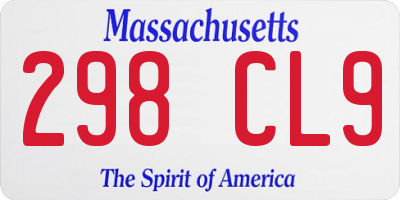 MA license plate 298CL9