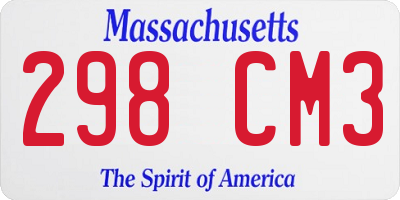 MA license plate 298CM3