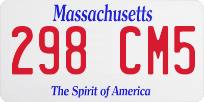 MA license plate 298CM5
