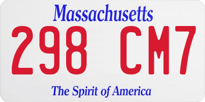 MA license plate 298CM7