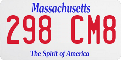 MA license plate 298CM8
