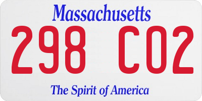 MA license plate 298CO2