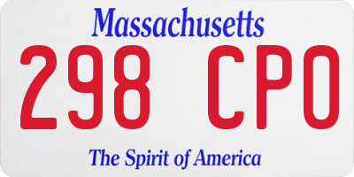 MA license plate 298CP0