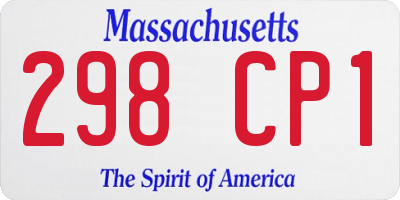 MA license plate 298CP1