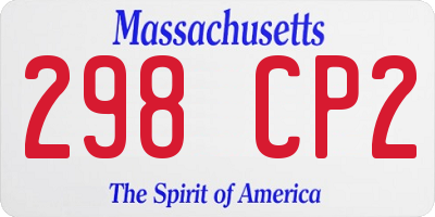 MA license plate 298CP2