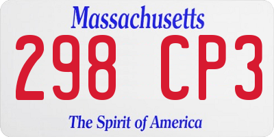 MA license plate 298CP3