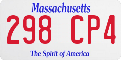 MA license plate 298CP4