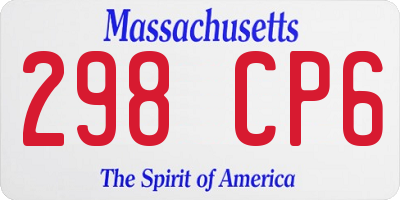MA license plate 298CP6